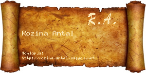 Rozina Antal névjegykártya